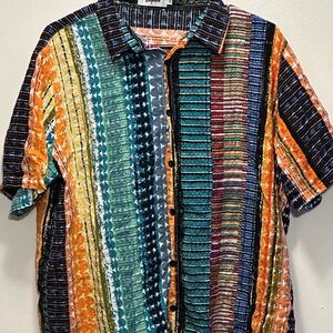 Colorful VatPave boho button up shirt